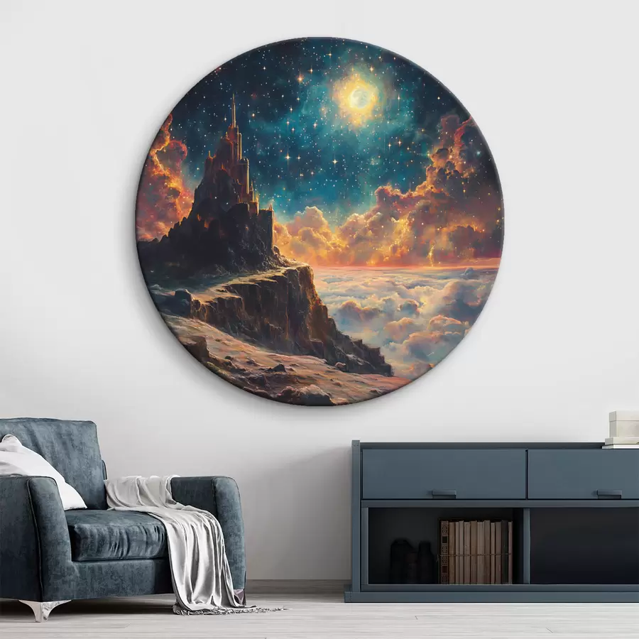 murales de pared Montañas y cielo estrellado nocturno r42500
