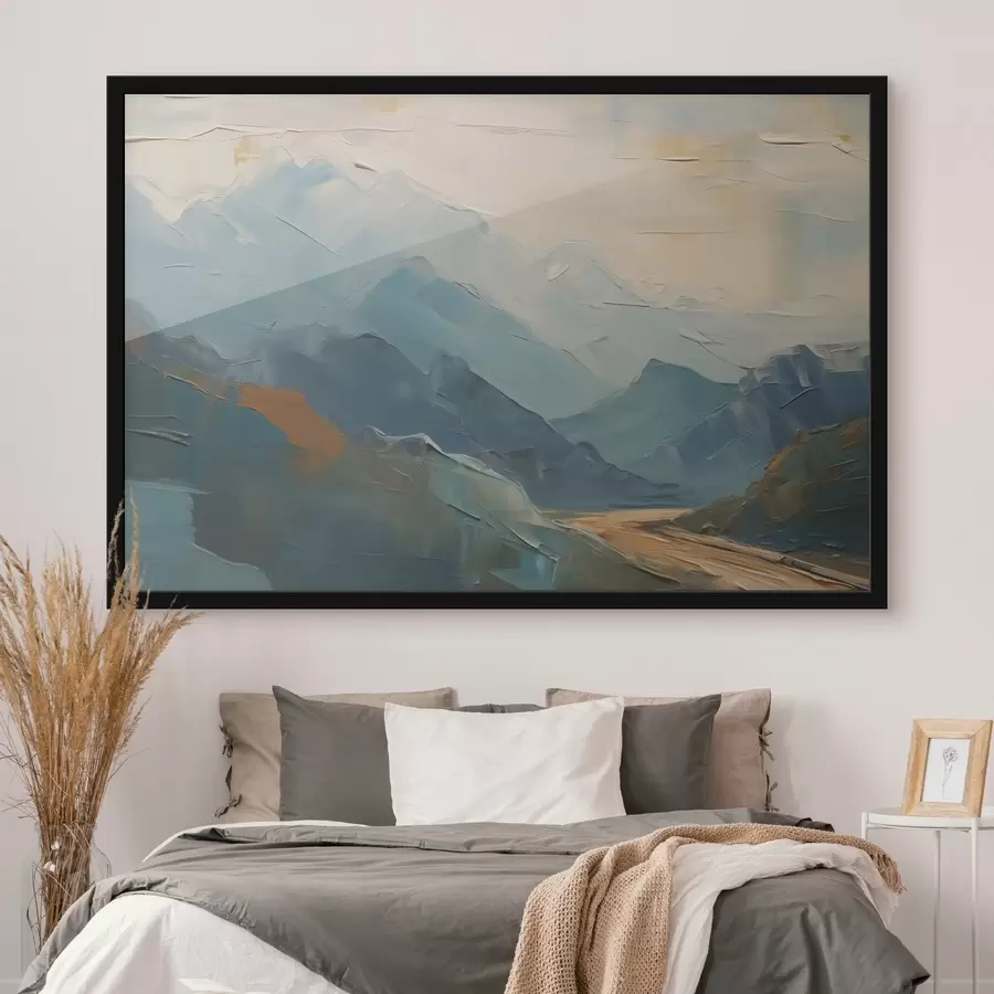 murales de pared Montañas abstracción imitación pinceladas f42592