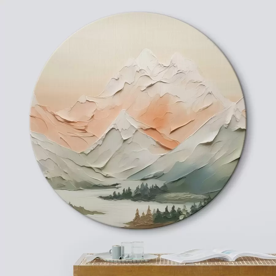 murales de pared Montañas junto al río imitación de pinceladas r42589