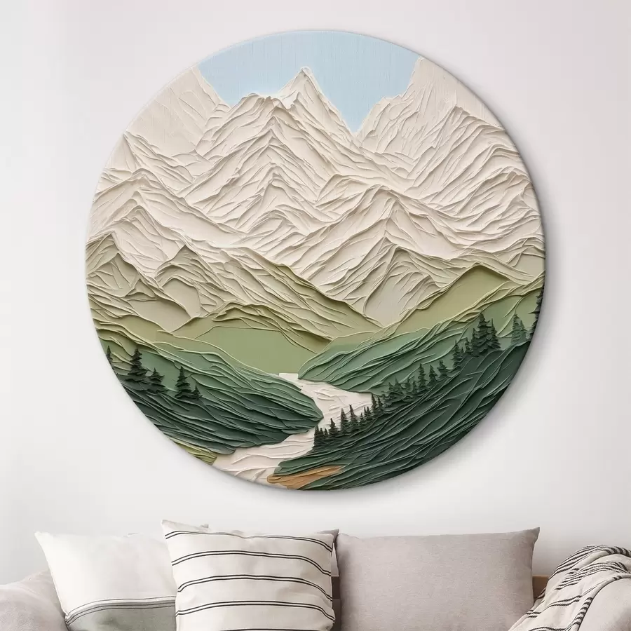 murales de pared Paisaje de montaña imitación pinceladas r42590