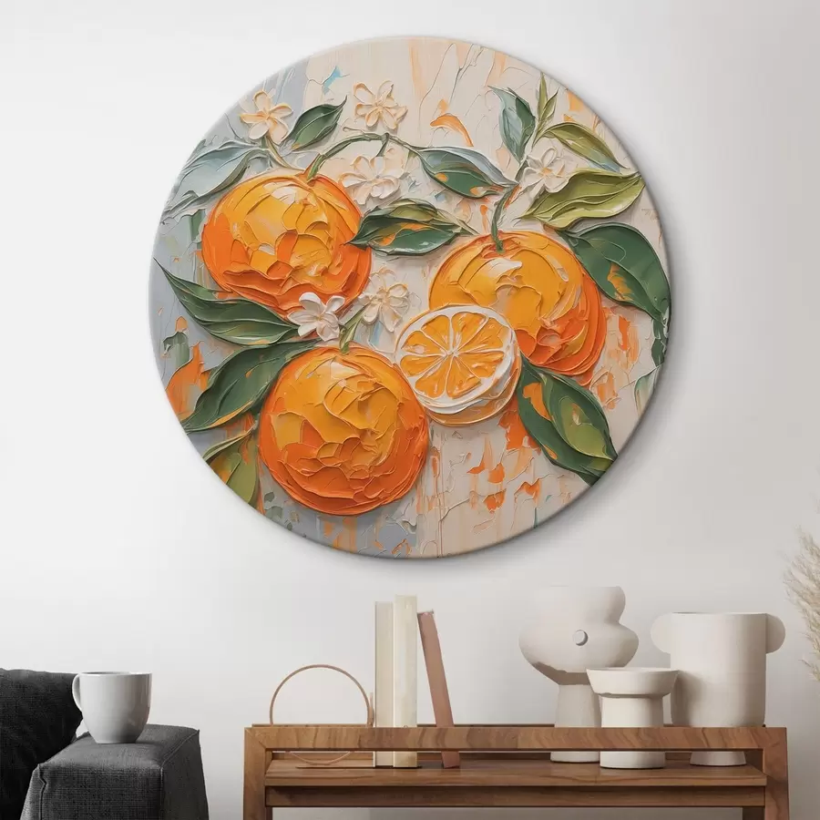 murales de pared Naranjas abstractas imitación pinceladas r42591