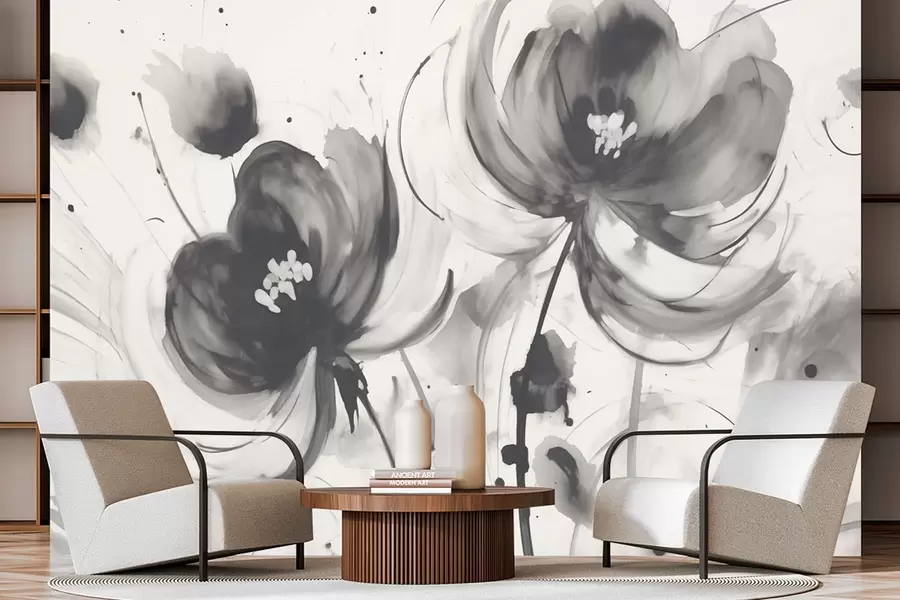 murales de pared Flores negras w02878