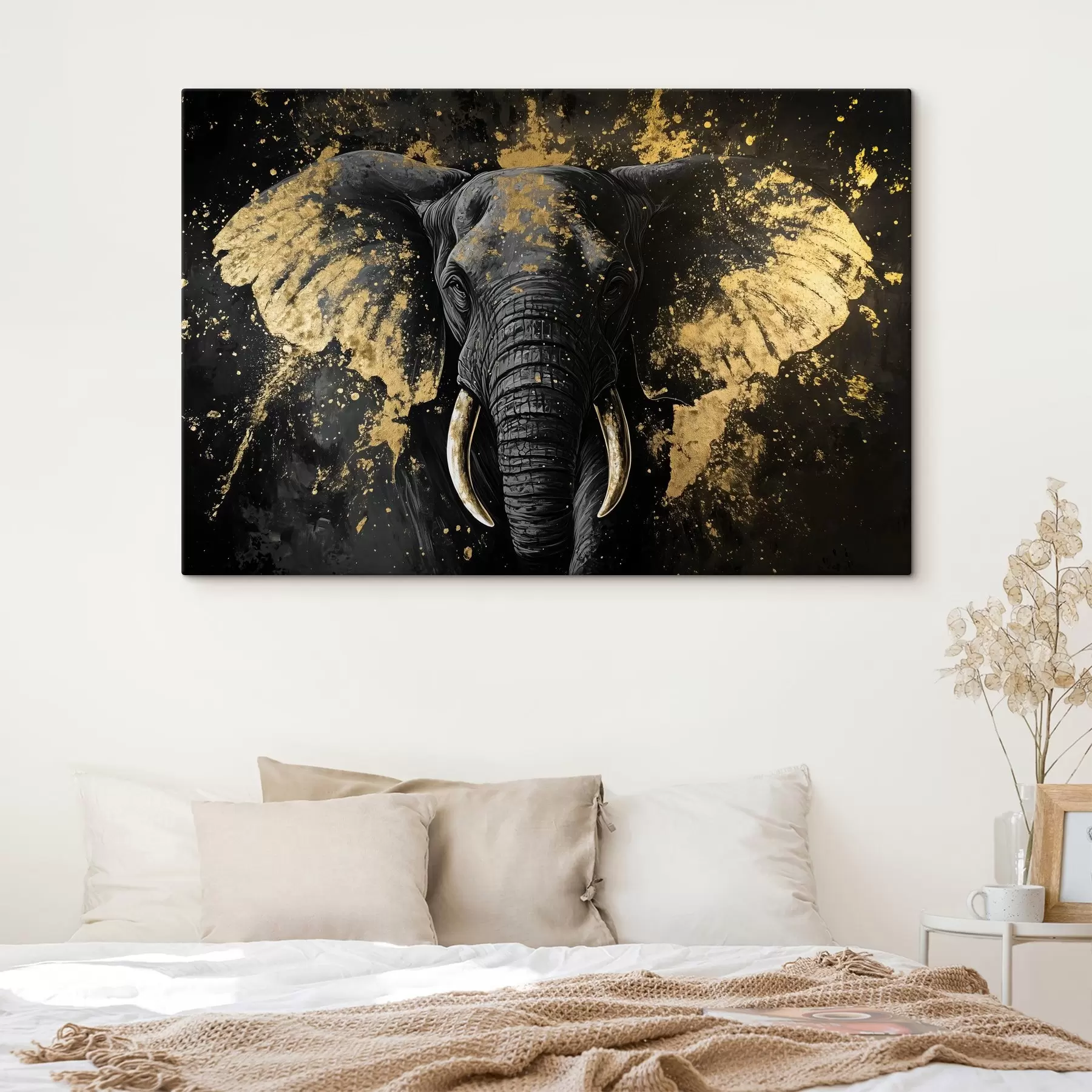 murales de pared Elegante elefante negro s42602