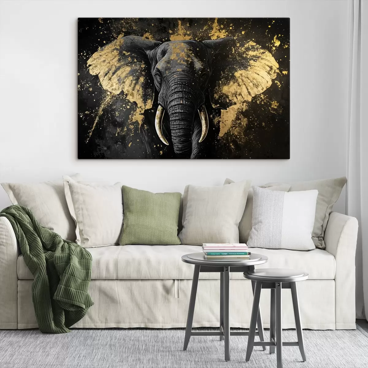murales de pared Elegante elefante negro s42602