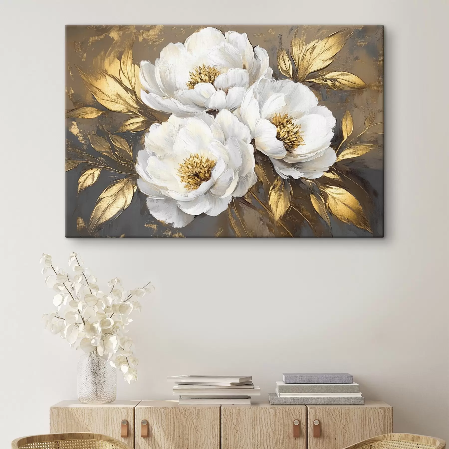 murales de pared Tres flores blancas s42604