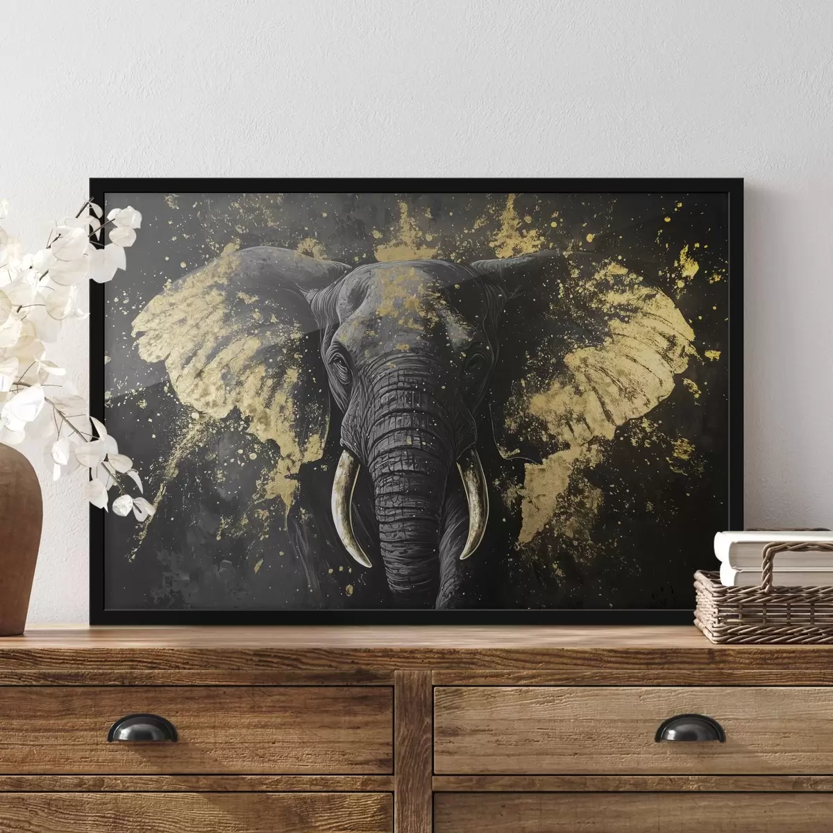 Poster Elegante elefante negro f42602