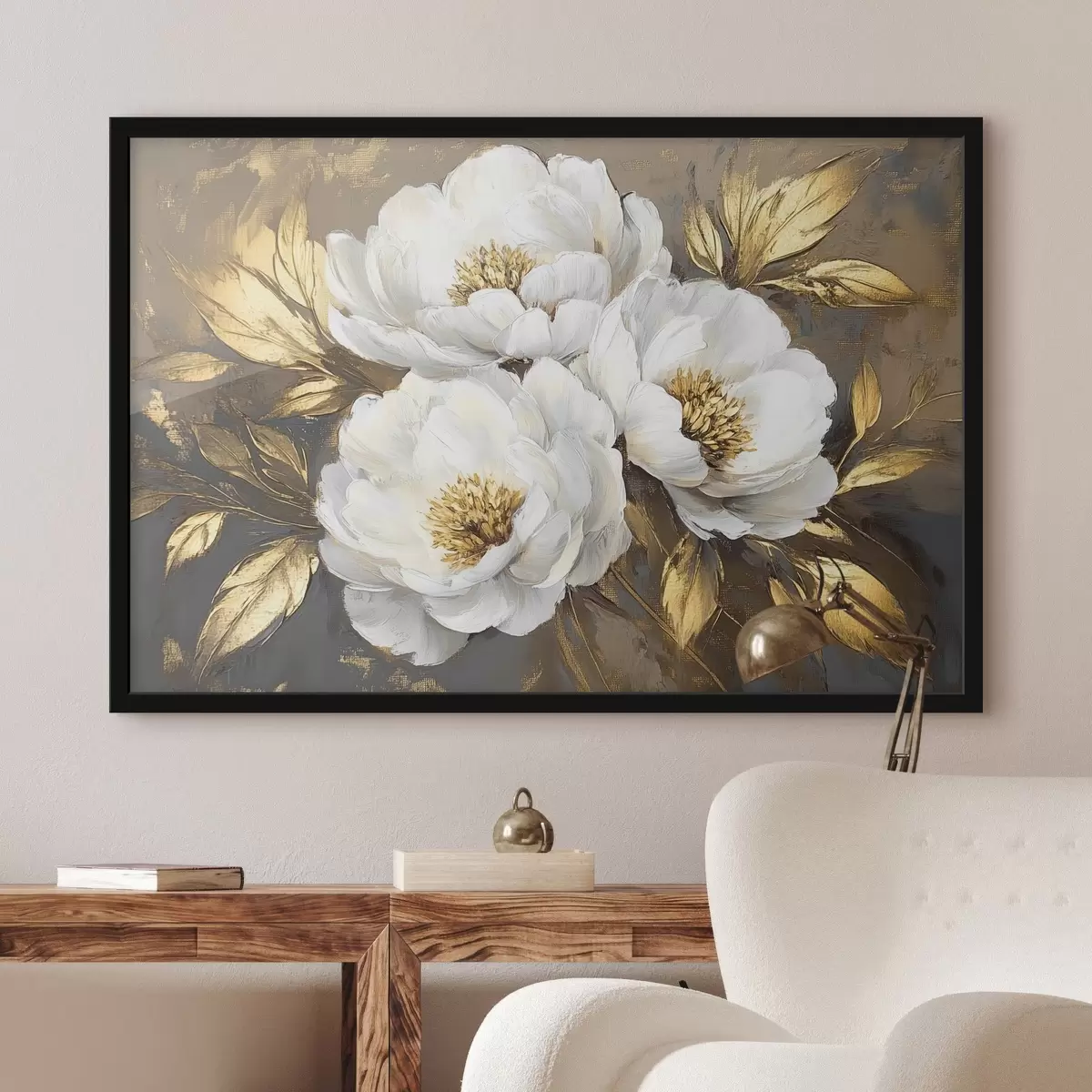 Poster Tres flores blancas f42604
