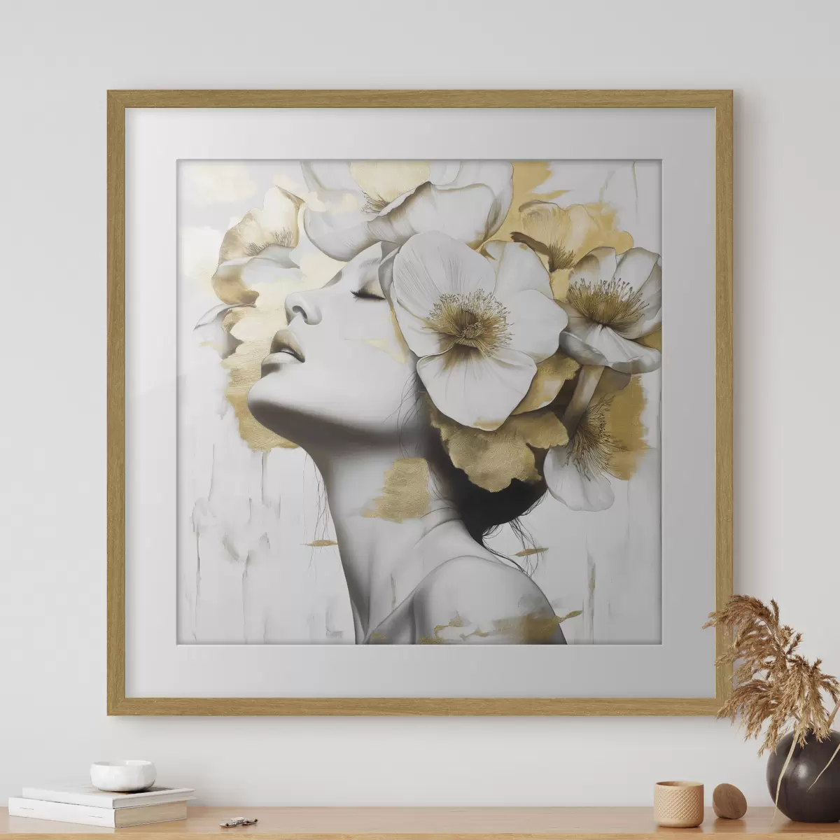 Poster Una chica con flores en la cabeza f42606