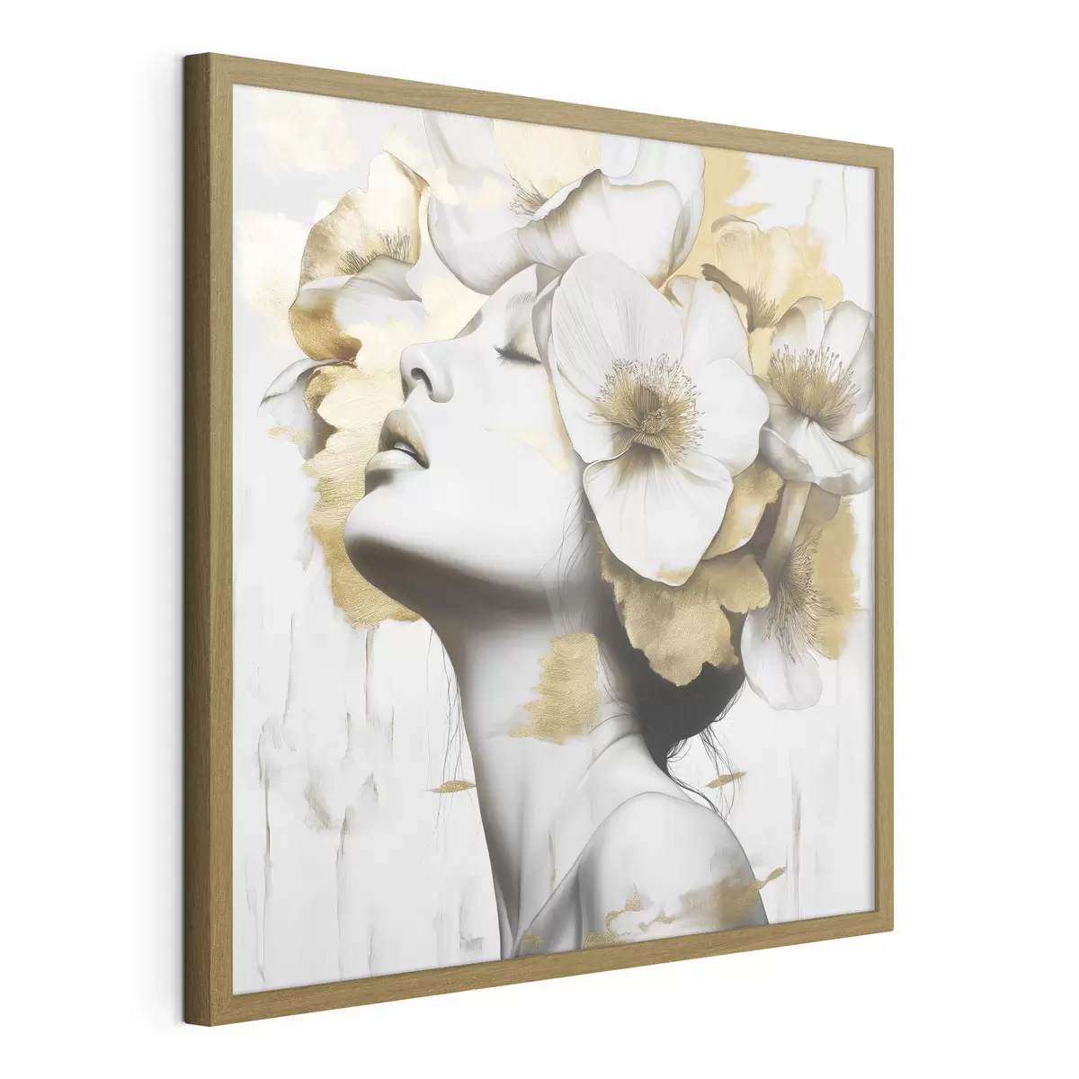 Poster Una chica con flores en la cabeza f42606