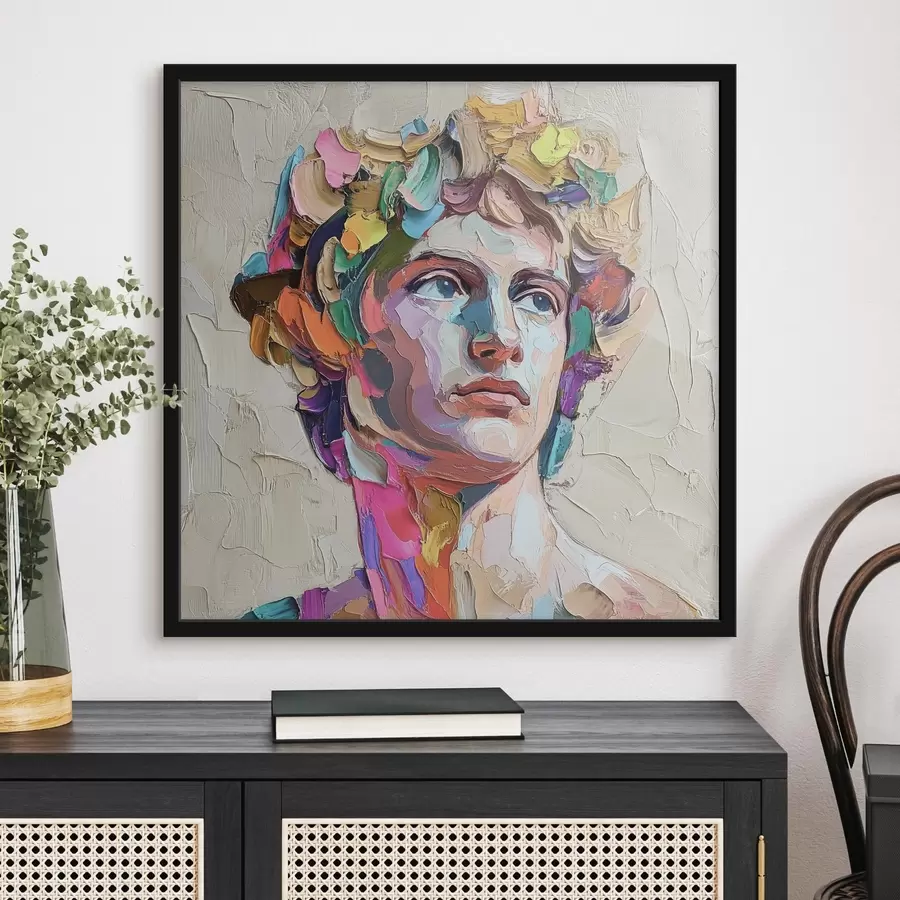 murales de pared Cabeza de David con trazos multicolores f42607