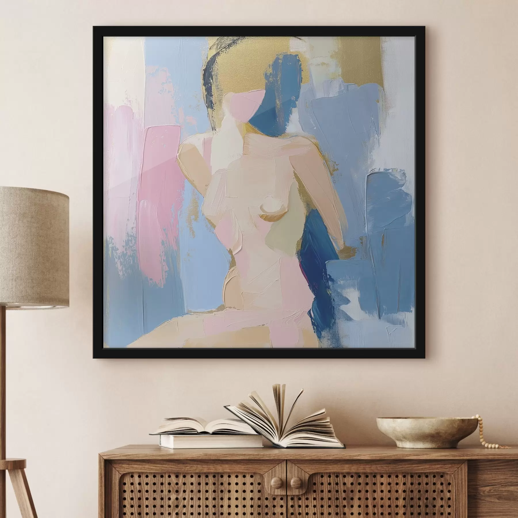 murales de pared Dibujo abstracto de una niña creado con trazos de pintura f42609