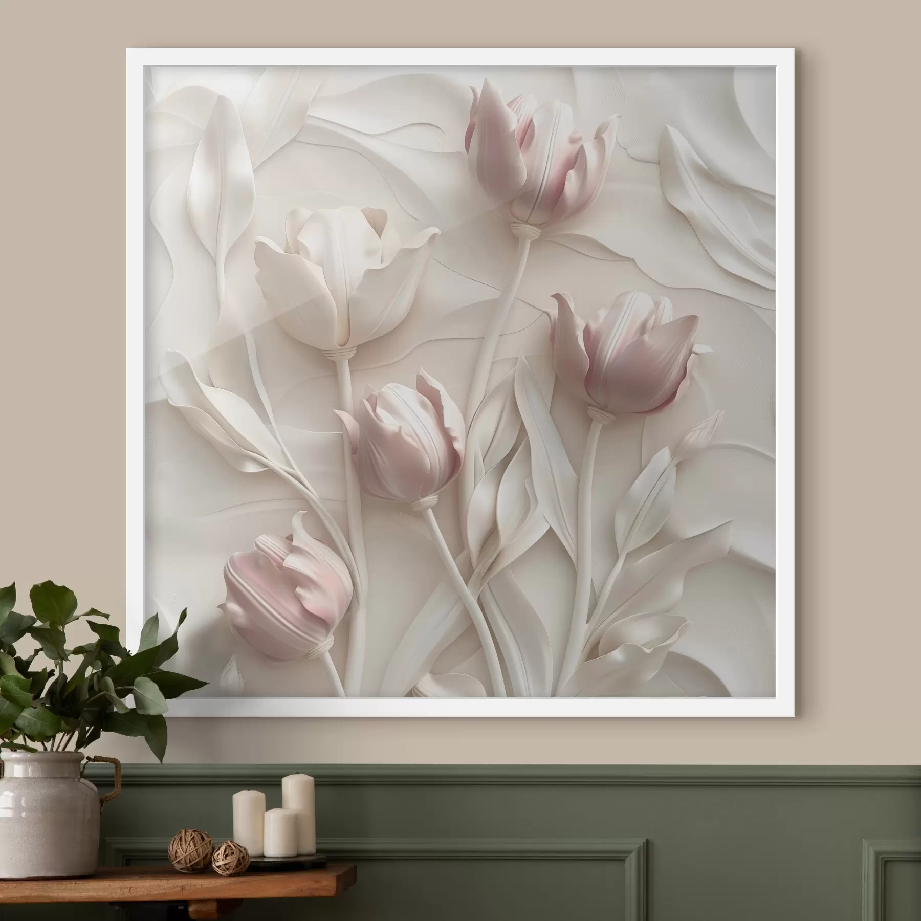 murales de pared Flores delicadas volumétricas f42613