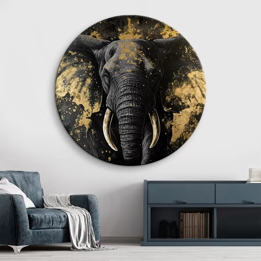 murales de pared Elegante elefante negro r42602