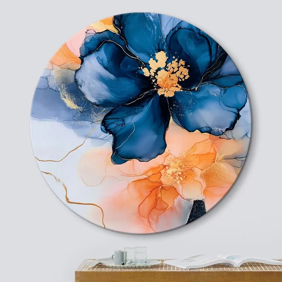 murales de pared Las flores están dibujadas con la técnica de la tinta de alcohol r42605