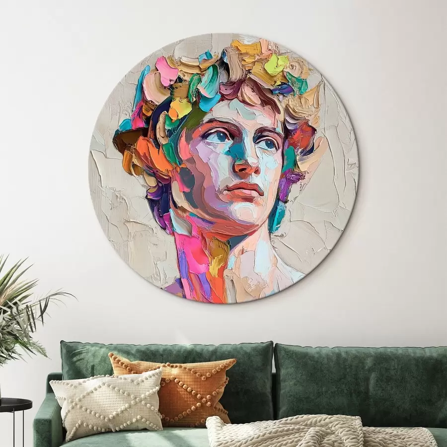 murales de pared Cabeza de David con trazos multicolores r42607