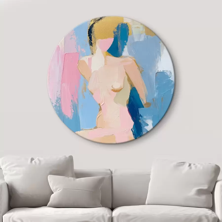 murales de pared Dibujo abstracto de una niña creado con trazos de pintura r42609