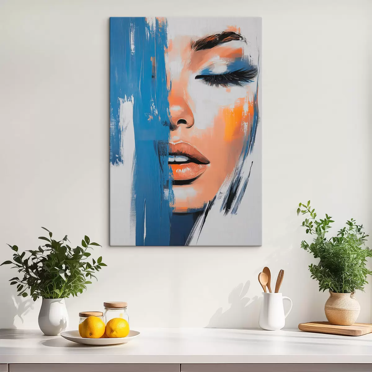 murales de pared Retrato de mujer con pinceladas s42553