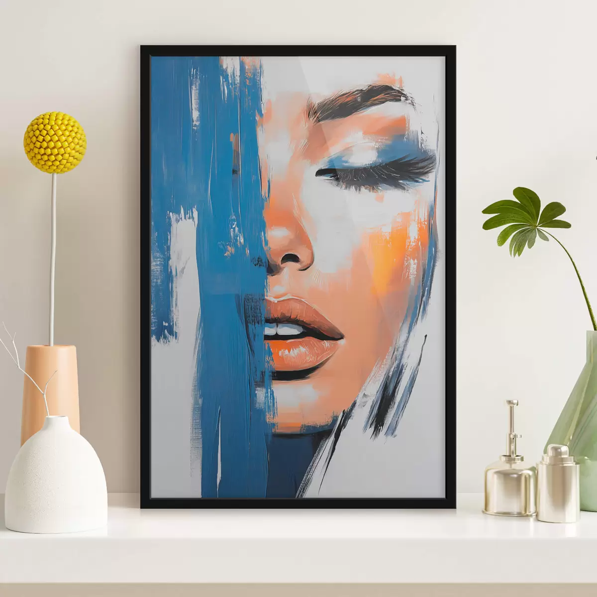 Poster Retrato de mujer con pinceladas f42553