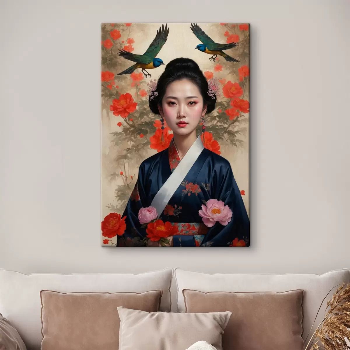 murales de pared Japonesa con kimono s42511