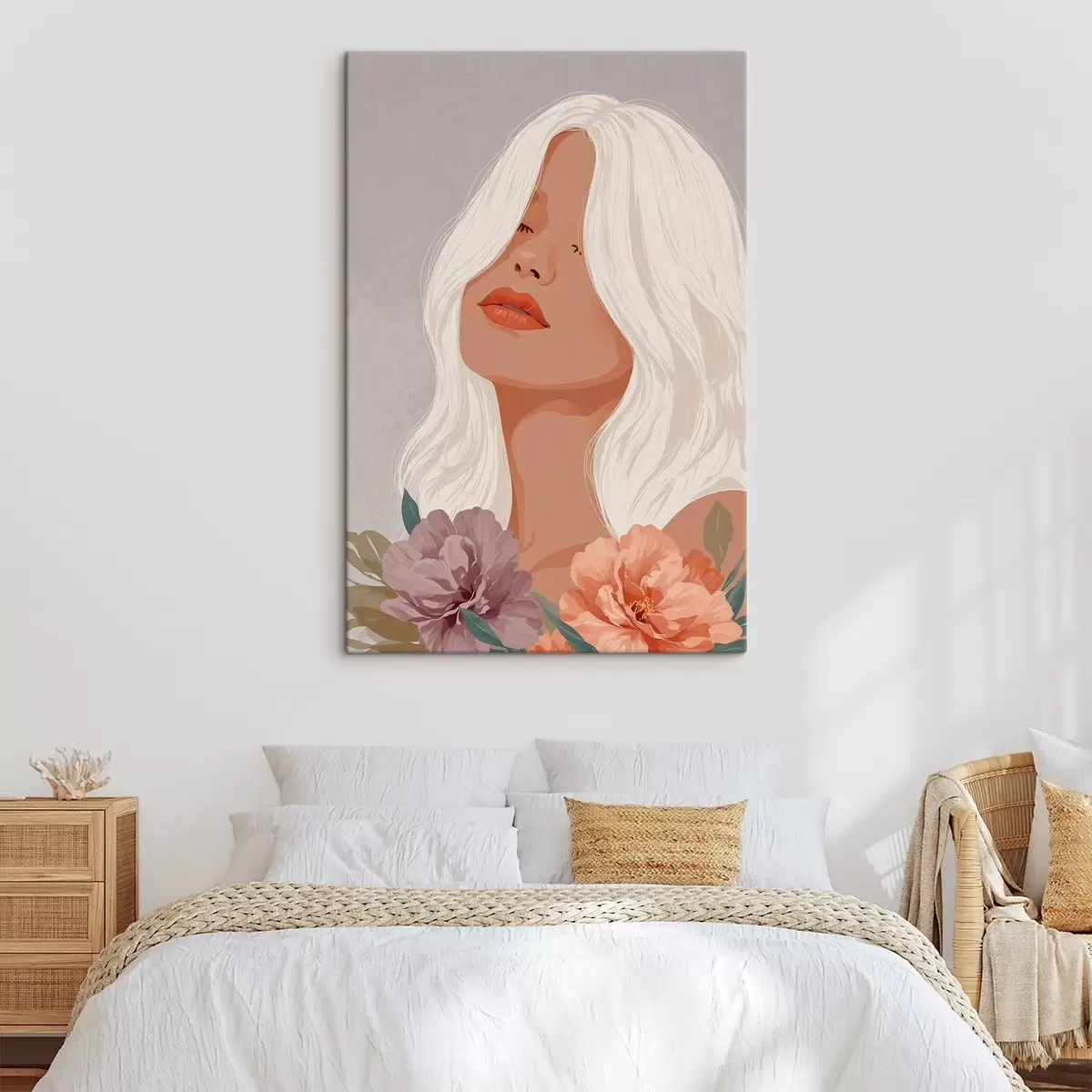 murales de pared Chica sobre fondo gris en gráficos vectoriales s42521