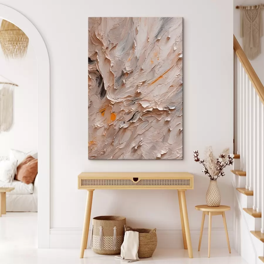 murales de pared Pintura abstracta con colores negro y amarillo al óleo s42526