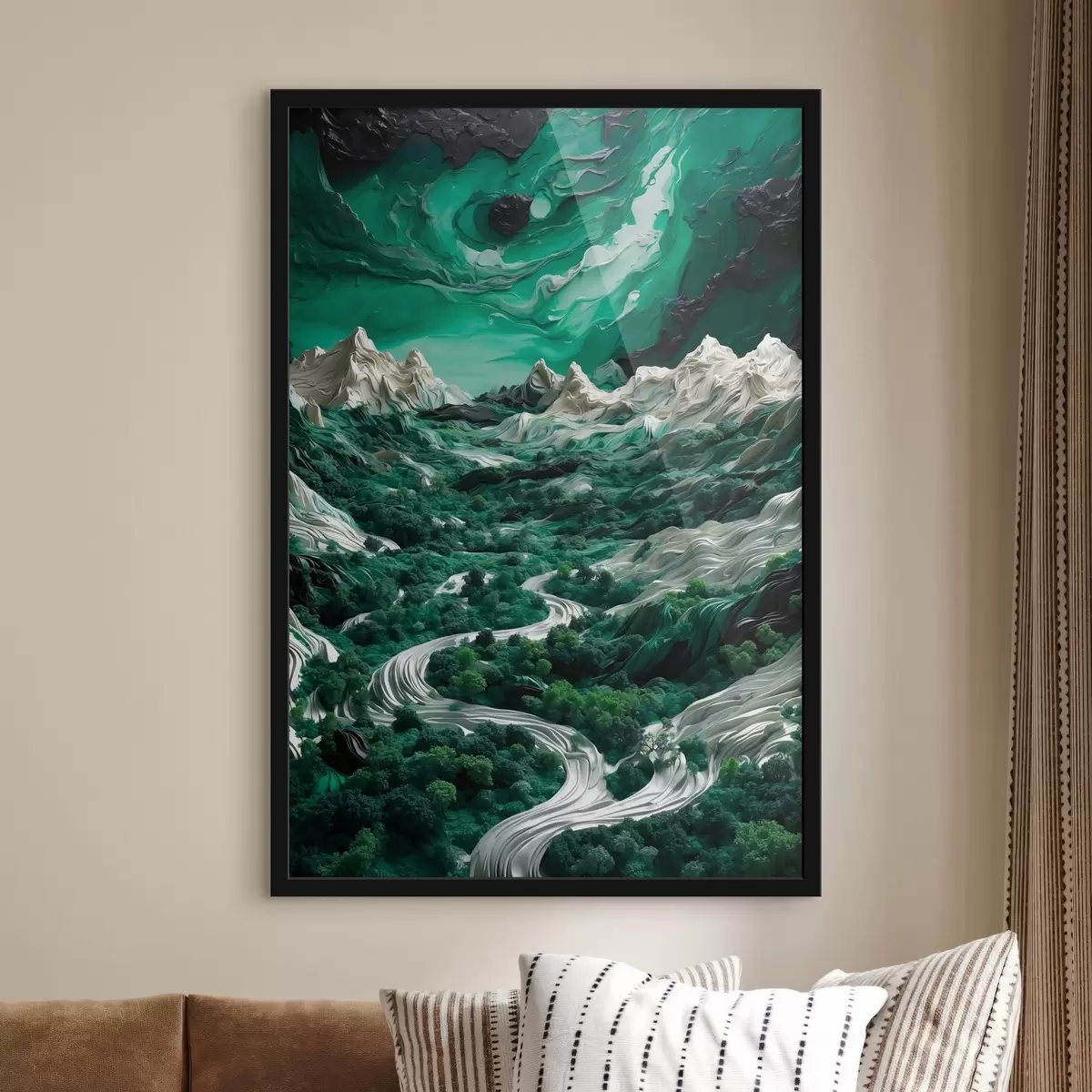 Poster Montañas y bosques abstactos f42512