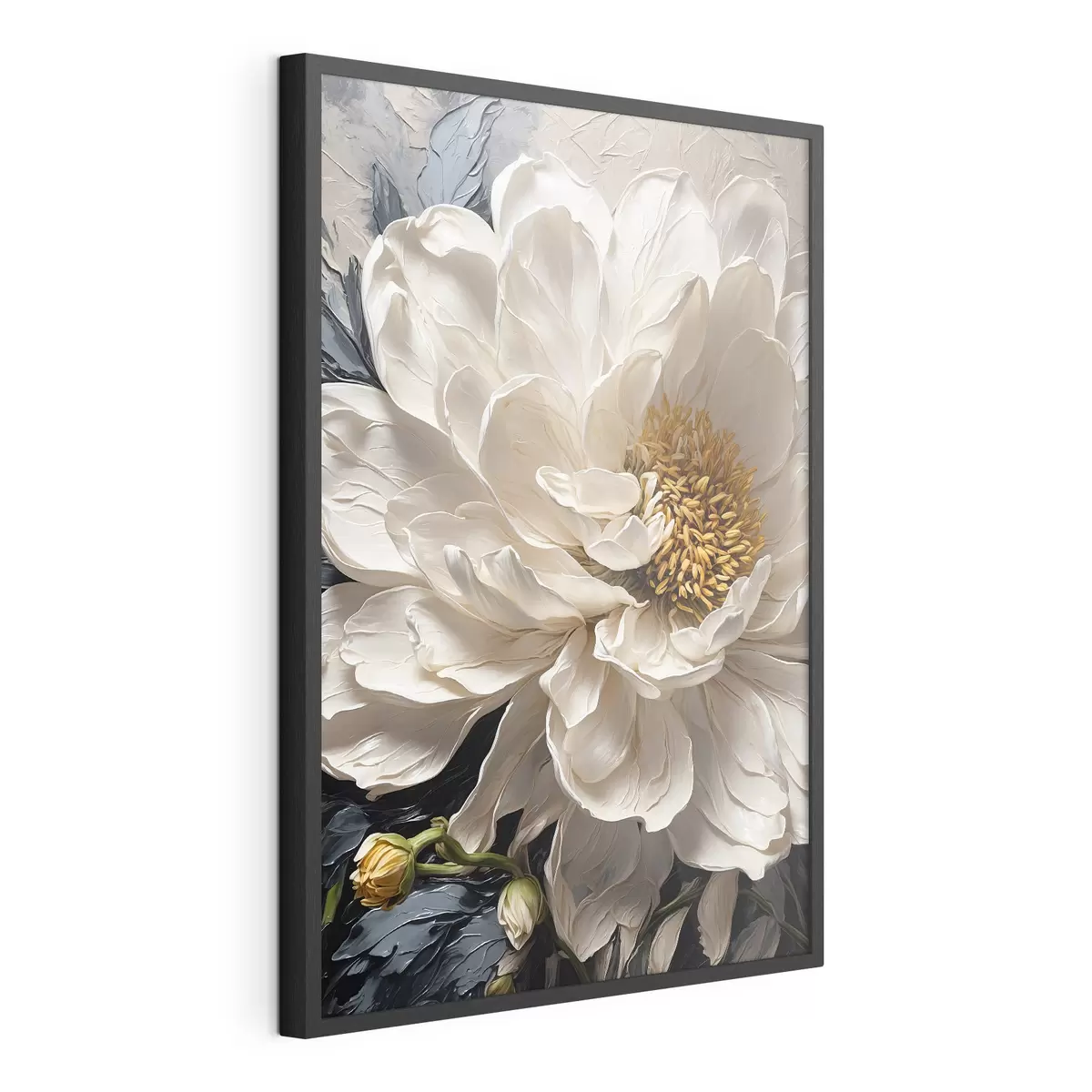 Poster Flor blanca sobre fondo azul-beige f42523