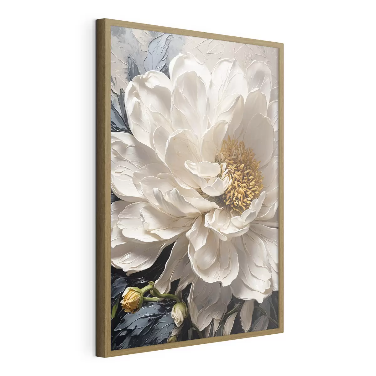 Poster Flor blanca sobre fondo azul-beige f42523