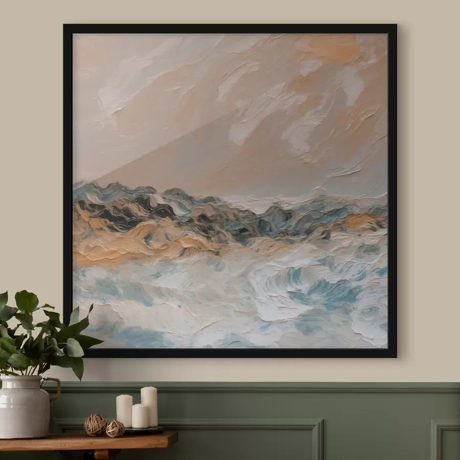 murales de pared Mar abstracto al óleo f42529