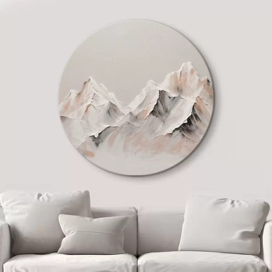 murales de pared Montañas sobre fondo blanco al óleo r42515