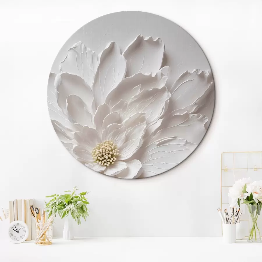 murales de pared Flor blanca sobre fondo blanco r42517