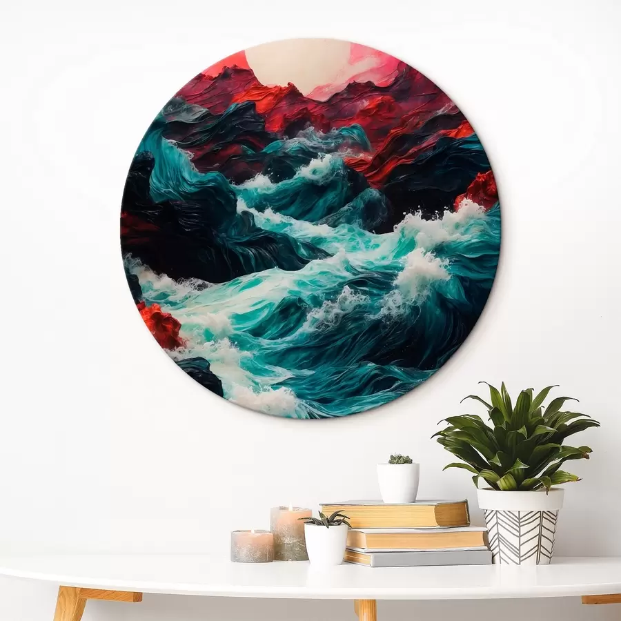 murales de pared Mar tormentoso y sol blanco r42519