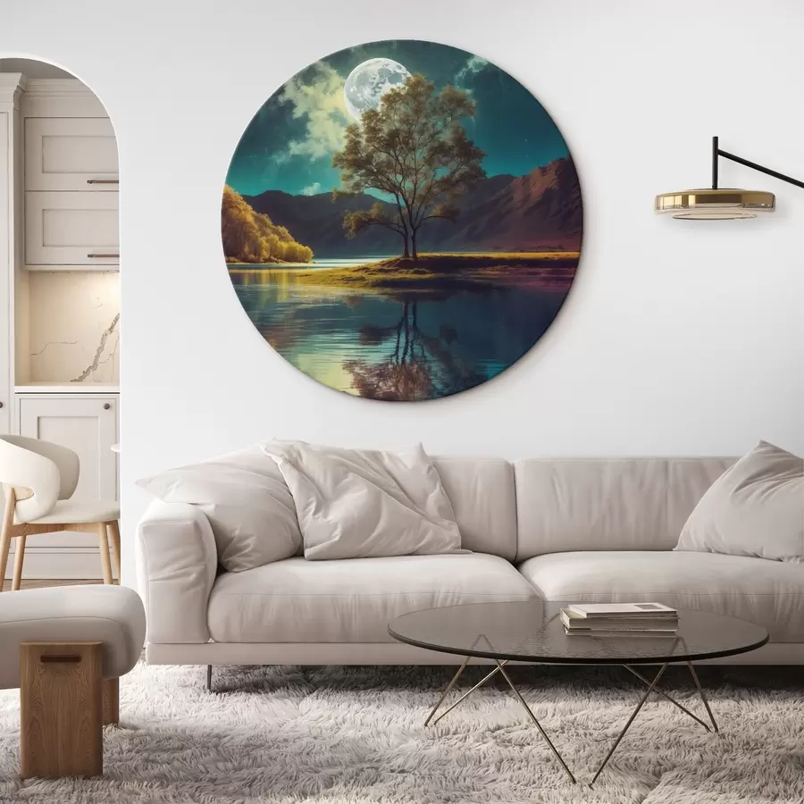 murales de pared Árbol en medio del lago r42520