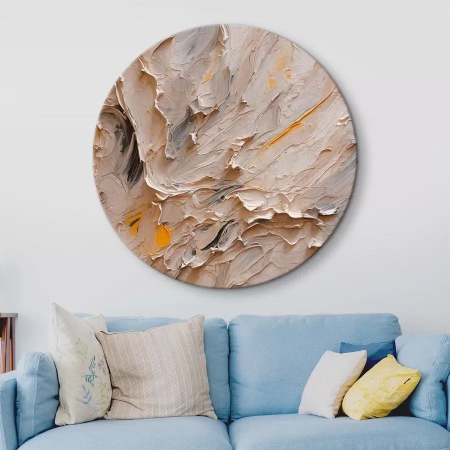 murales de pared Pintura abstracta con colores negro y amarillo al óleo r42526