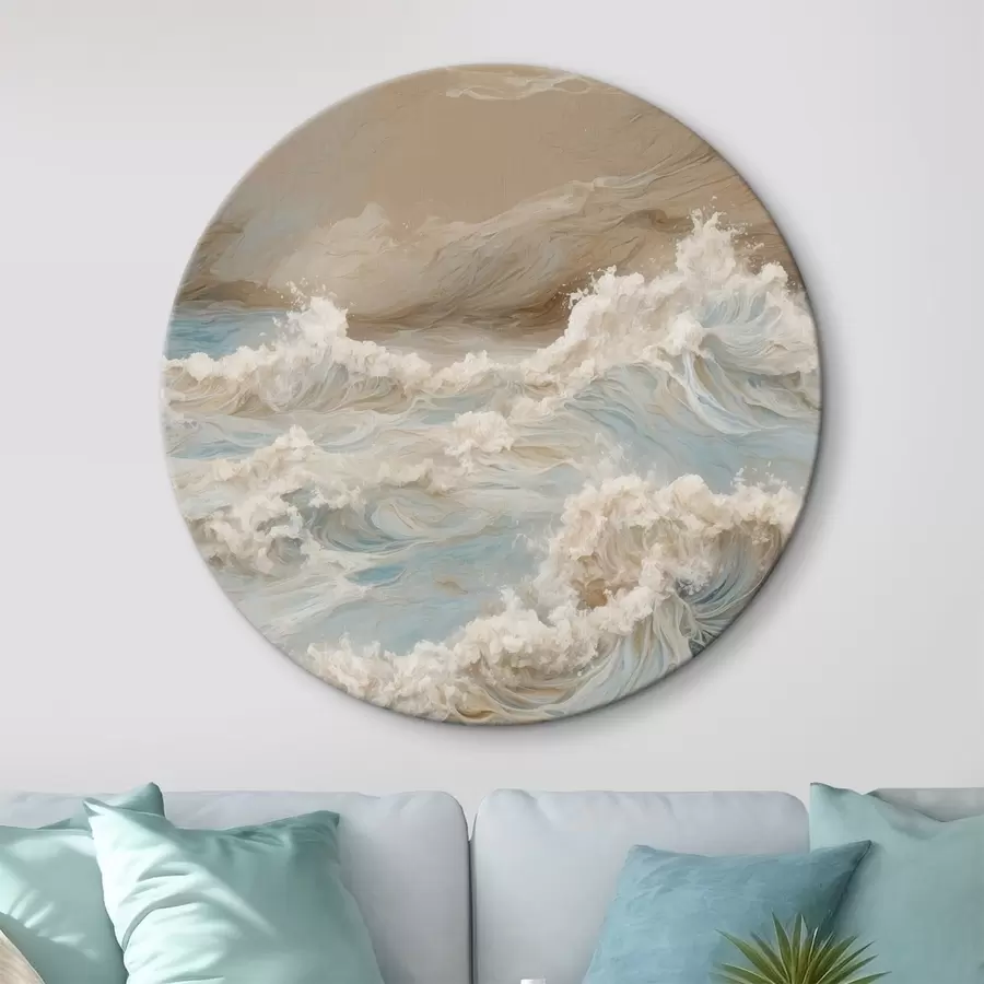 murales de pared Mar embravecido abstracto al óleo r42539