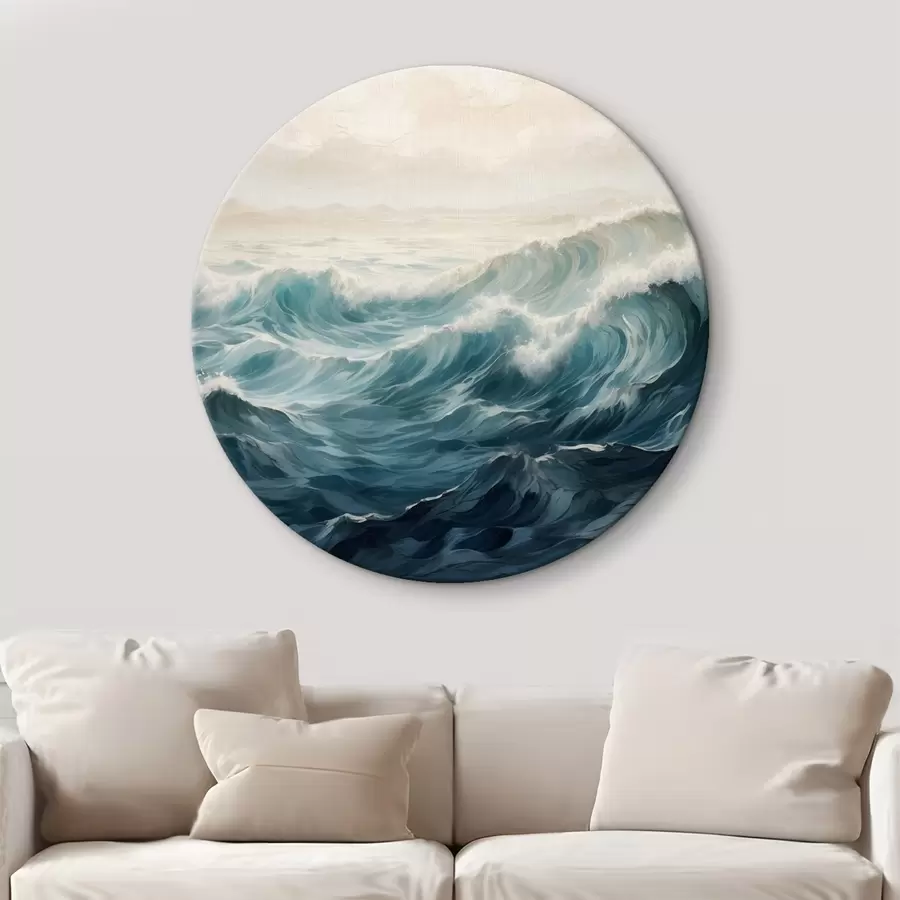 murales de pared Olas embravecidas en la niebla r42541