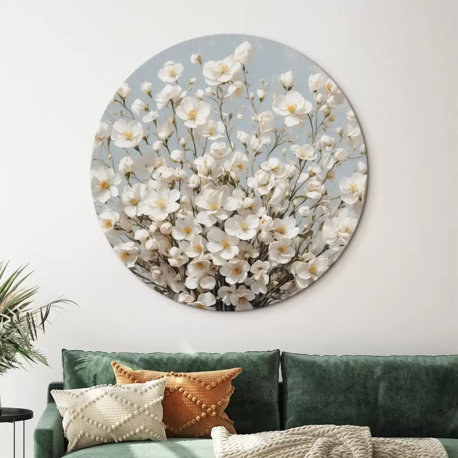 murales de pared Flores blancas en jarrón transparente r42547