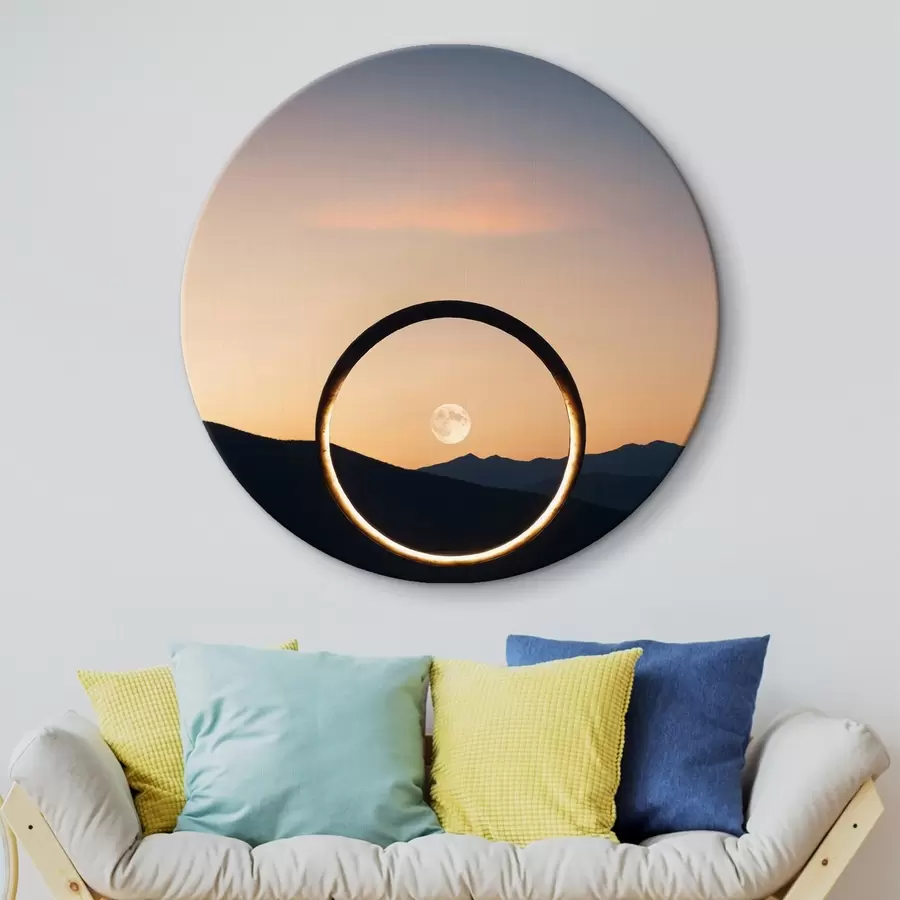 murales de pared Foto de la luna a través del anillo r42550
