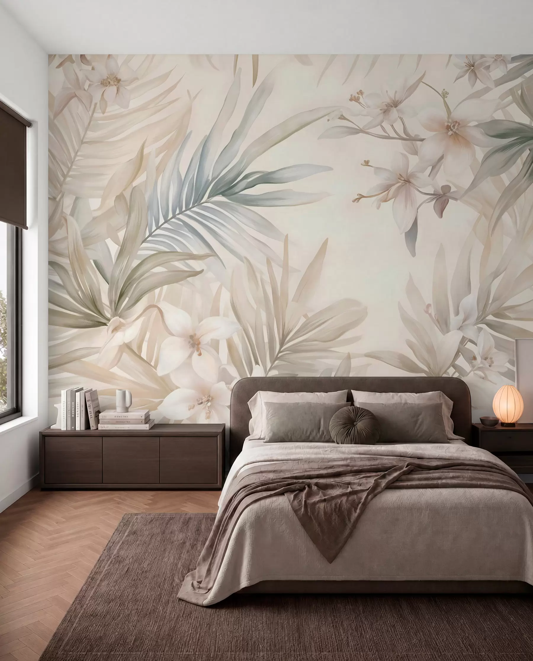murales de pared Frondas tropicales pastel w08660