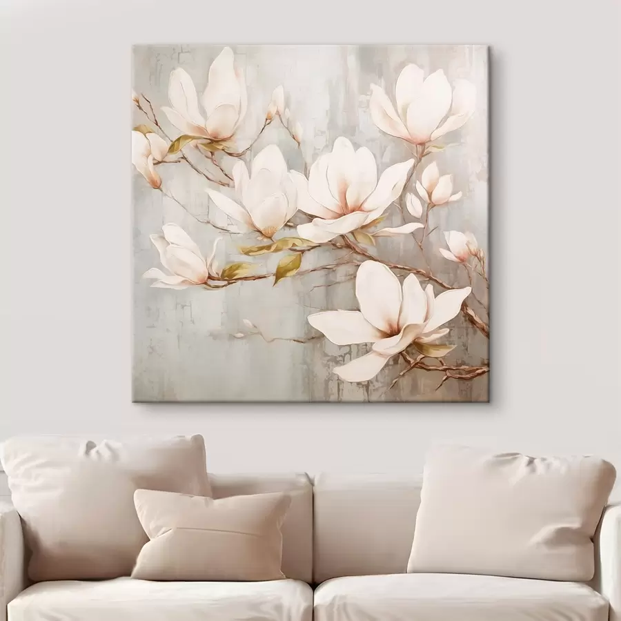murales de pared Rama con flores de magnolia tendencia s42632