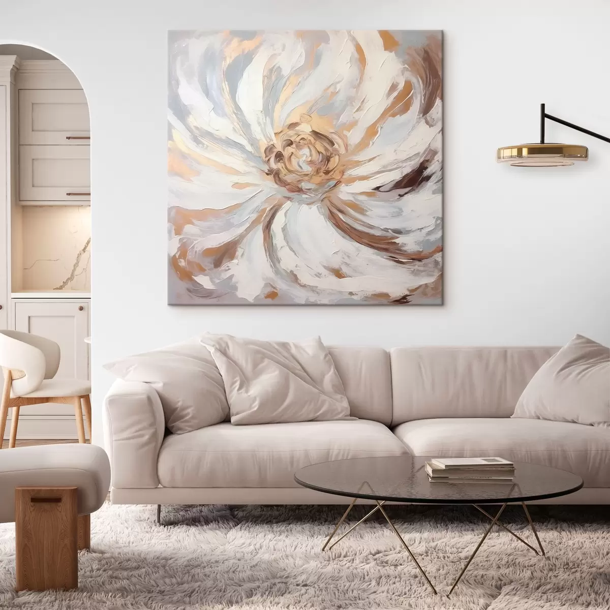 murales de pared Flor blanca grande tendencia s42636