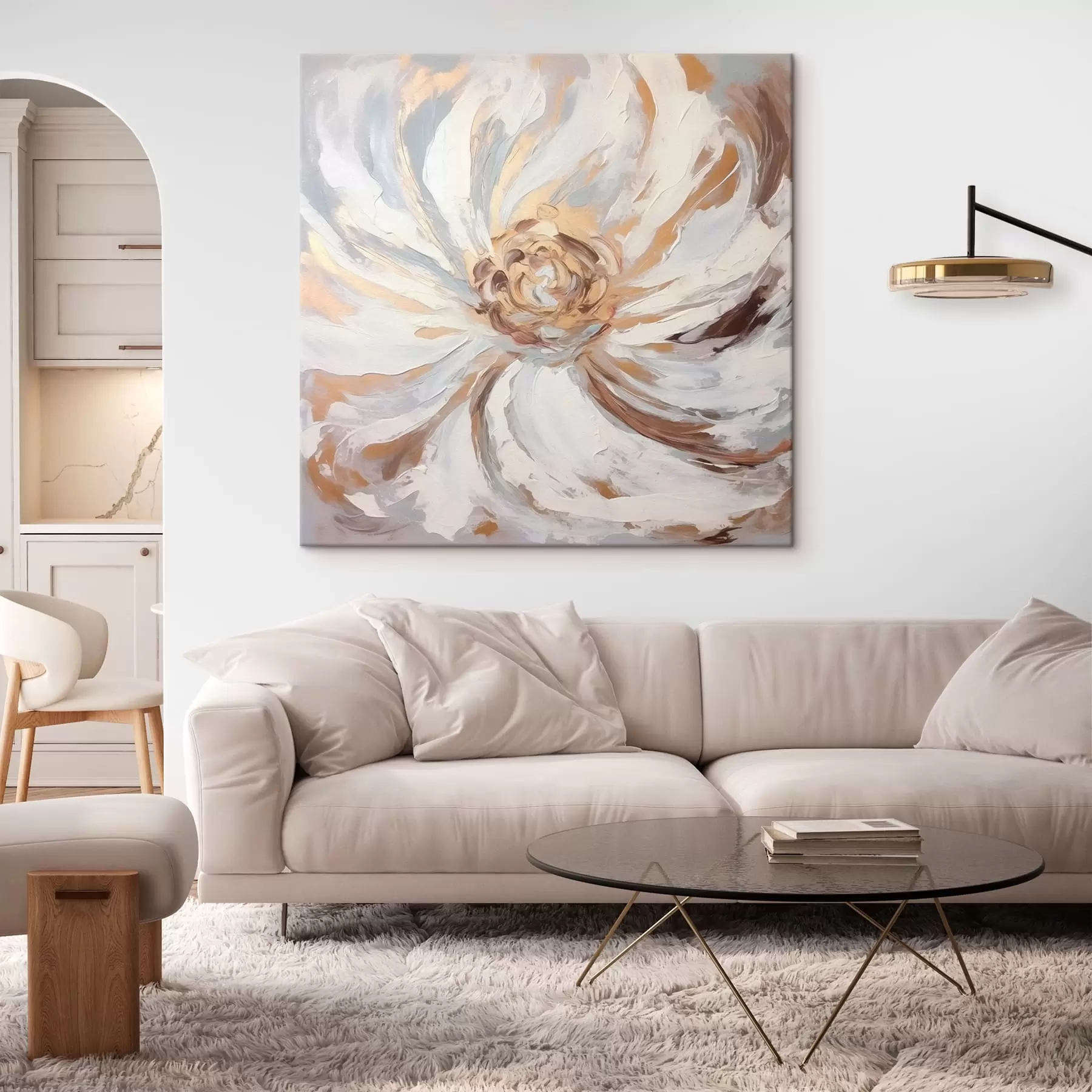 murales de pared Flor blanca grande tendencia s42636