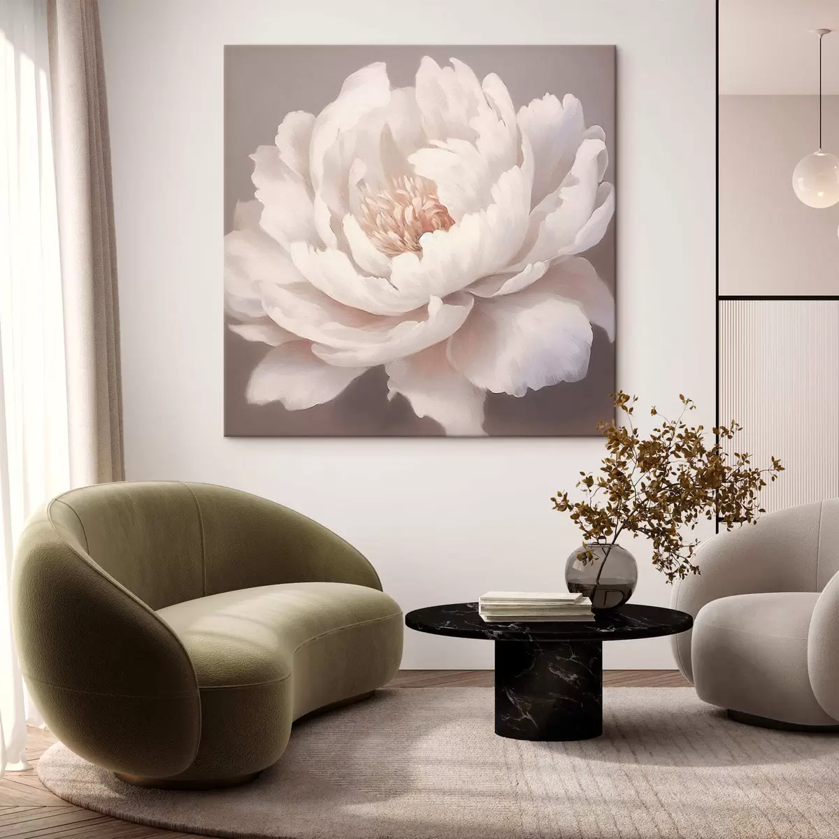murales de pared Peonía blanca grande s42637