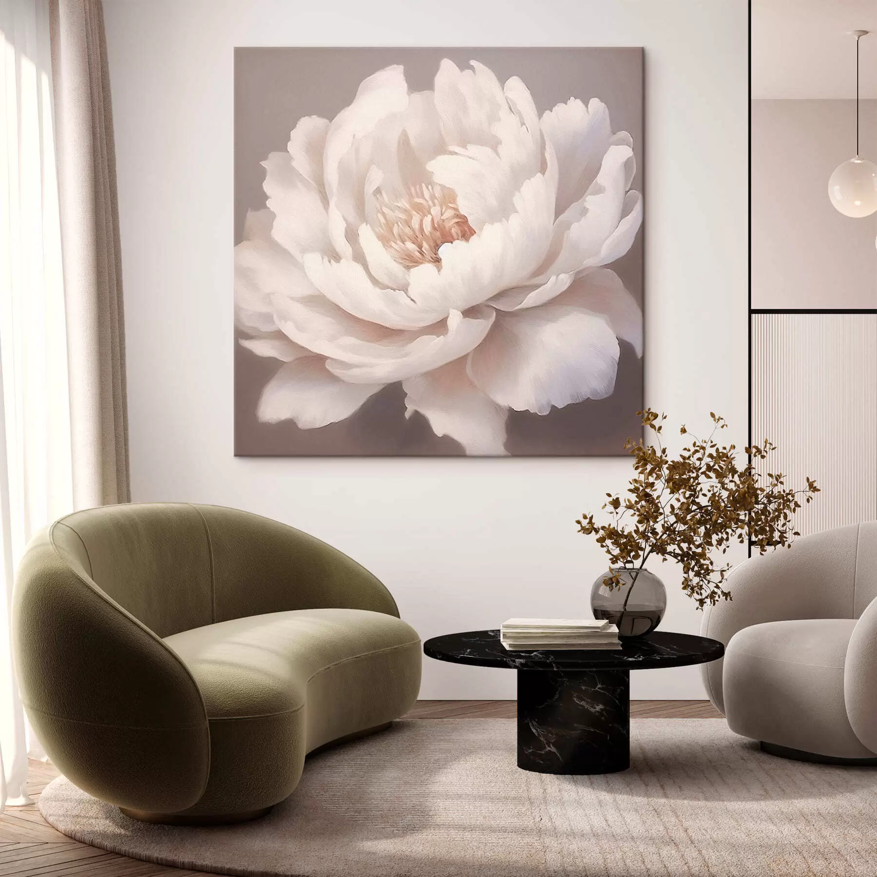 murales de pared Peonía blanca grande s42637
