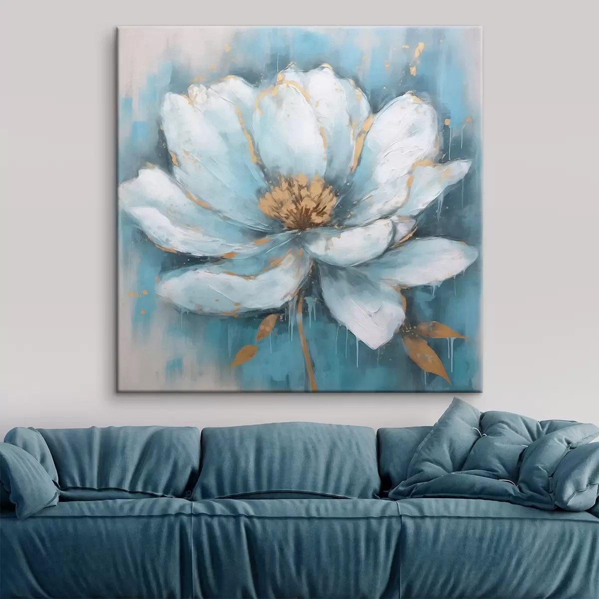 murales de pared Tendencia flor azul s42638