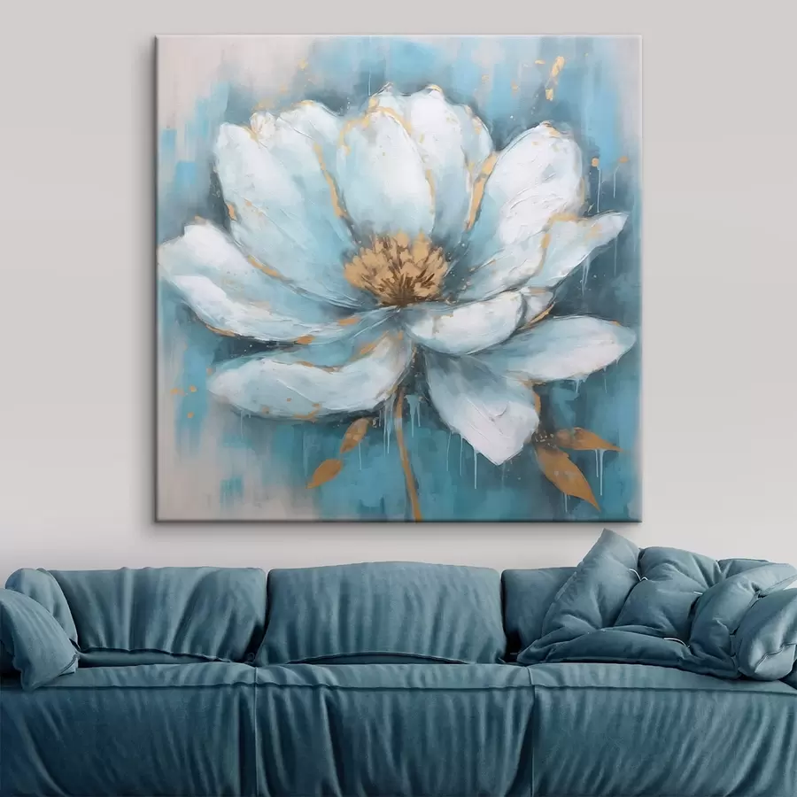 murales de pared Tendencia flor azul s42638