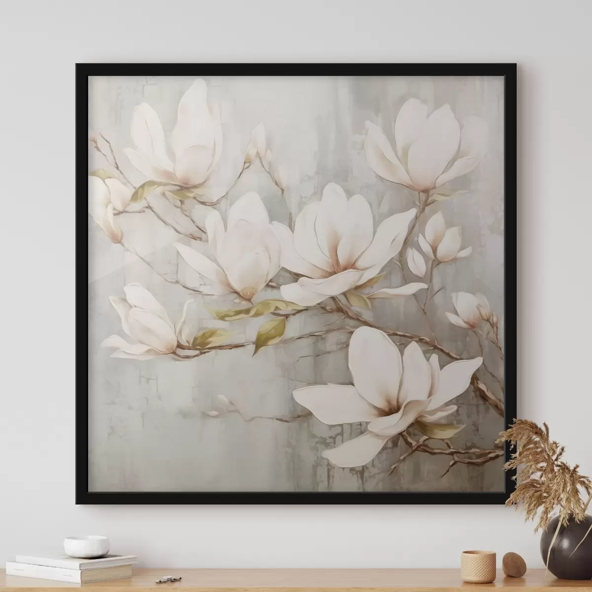 Poster Rama con flores de magnolia tendencia f42632