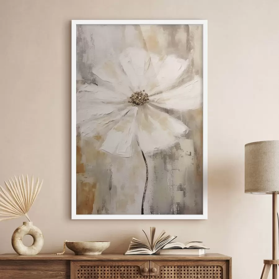 murales de pared Tendencia flor blanca f42640