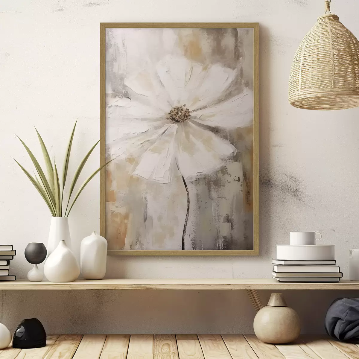 Poster Tendencia flor blanca f42640