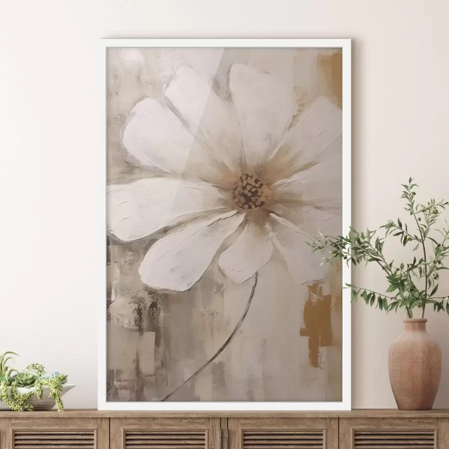 murales de pared Gran flor blanca f42641